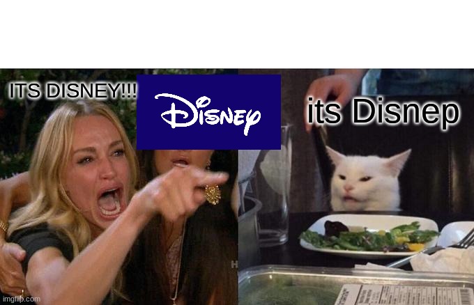 Woman Yelling At Cat | ITS DISNEY!!! its Disnep | image tagged in memes,woman yelling at cat | made w/ Imgflip meme maker