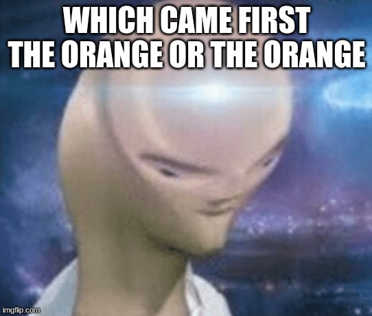 SMORT | WHICH CAME FIRST THE ORANGE OR THE ORANGE | image tagged in smort | made w/ Imgflip meme maker