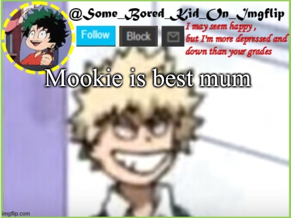 yes | Mookie is best mum | image tagged in some_bored_kid_on_imgflip | made w/ Imgflip meme maker