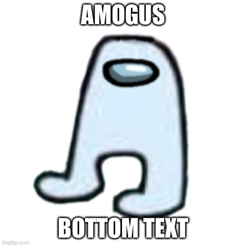 AMOGUS | AMOGUS BOTTOM TEXT | image tagged in amogus | made w/ Imgflip meme maker