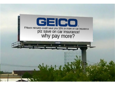 High Quality geico billboard Blank Meme Template