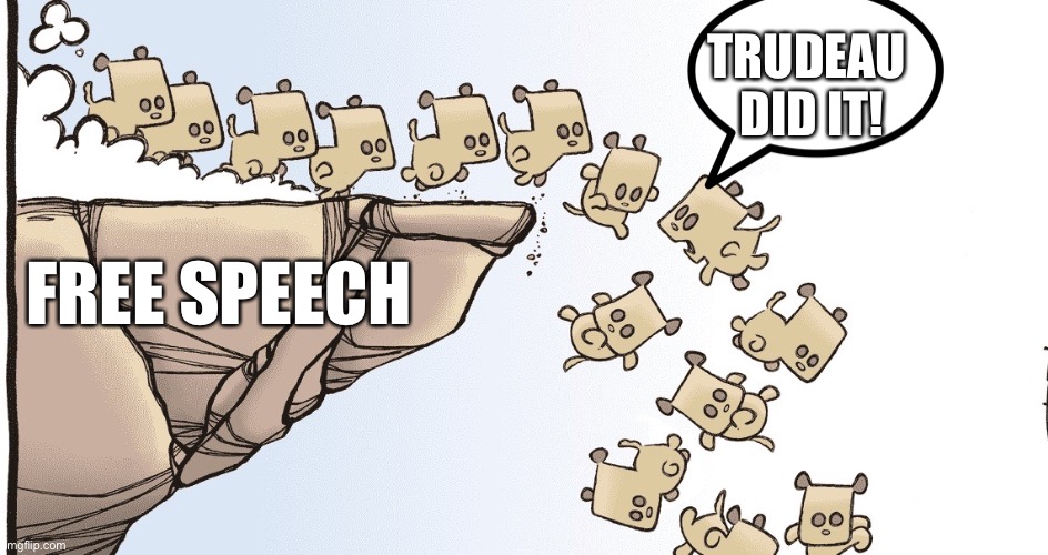 Truckers | TRUDEAU 
DID IT! FREE SPEECH | image tagged in democrats leadership | made w/ Imgflip meme maker