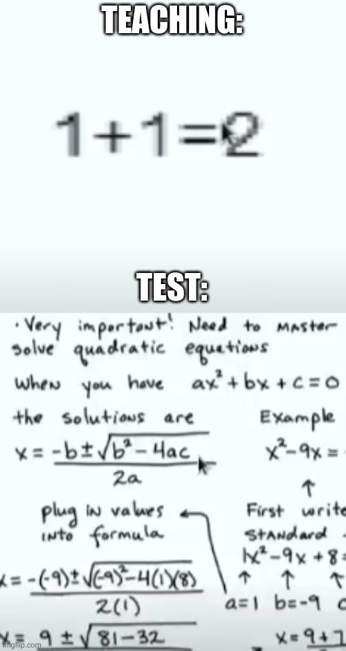 TEACHING:; TEST: | made w/ Imgflip meme maker