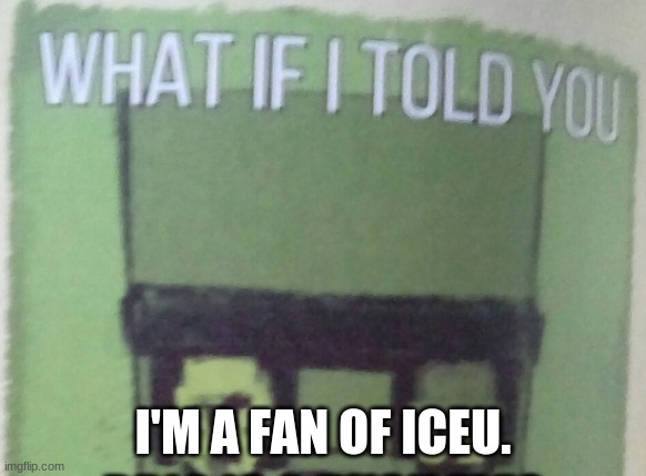 Why? Why does everyone hate Iceu? | I'M A FAN OF ICEU. | image tagged in diary of an 8-bit warrior brio what if i told you,iceu | made w/ Imgflip meme maker