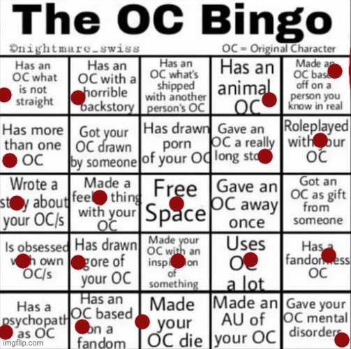 Bingo Bango | image tagged in the oc bingo | made w/ Imgflip meme maker