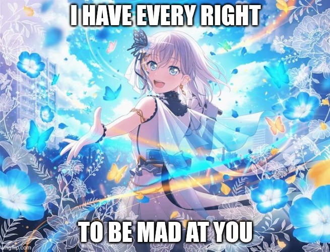 Ngh | I HAVE EVERY RIGHT; TO BE MAD AT YOU | image tagged in memes | made w/ Imgflip meme maker