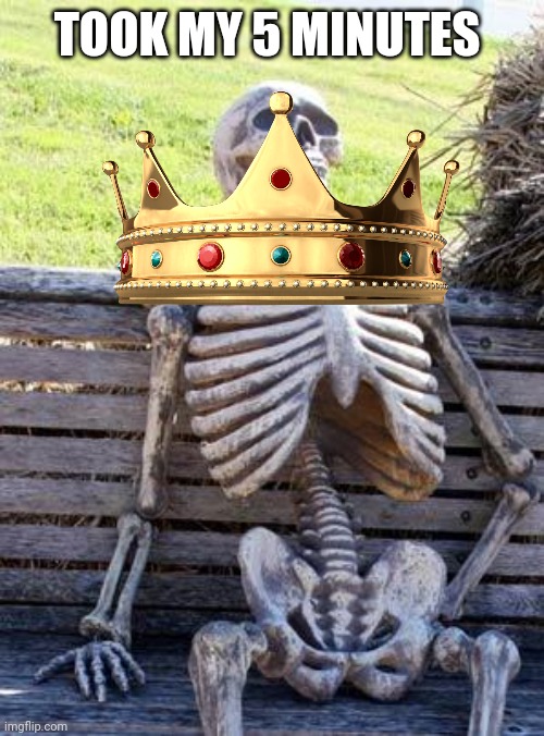 Waiting Skeleton | TOOK MY 5 MINUTES | image tagged in memes,waiting skeleton | made w/ Imgflip meme maker