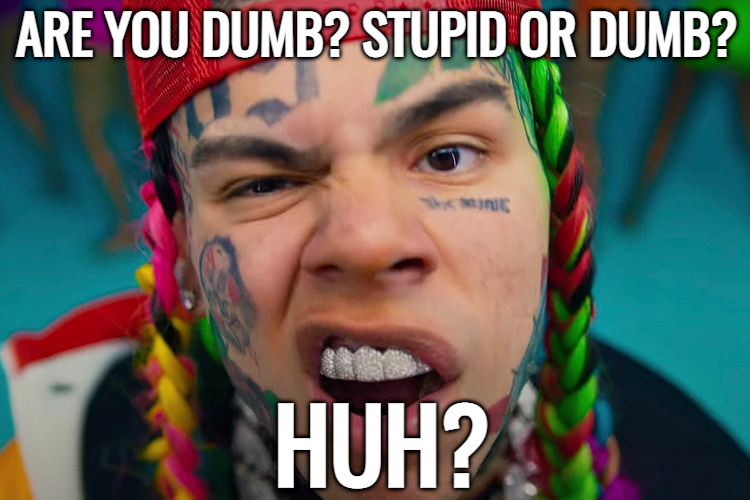 Are you dumb? Stupid or dumb? Huh? Blank Meme Template