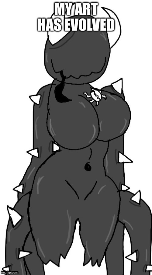 Hot spike | MY ART HAS EVOLVED | image tagged in hot spike | made w/ Imgflip meme maker