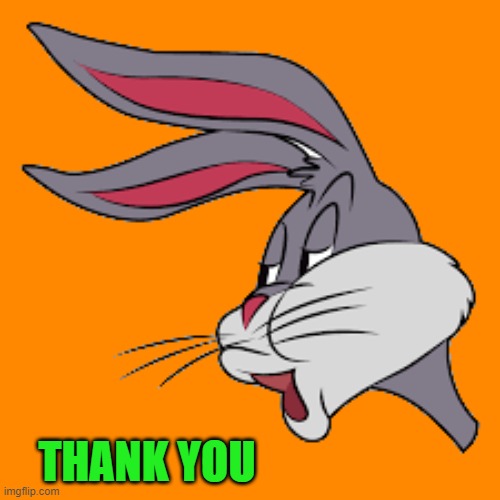 THANK YOU | image tagged in bunny | made w/ Imgflip meme maker