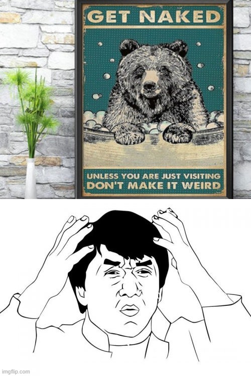 I hope this is not NSFW | image tagged in memes,jackie chan wtf,bear | made w/ Imgflip meme maker