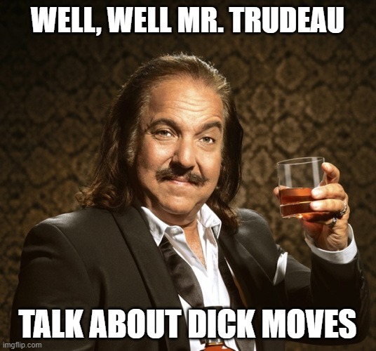 Here's a guy who would know | WELL, WELL MR. TRUDEAU; TALK ABOUT DICK MOVES | image tagged in ron jeremy approves,justin trudeau,canada,truck protests,liberals,dictator | made w/ Imgflip meme maker