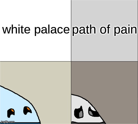 I've acquired the Seal Of Binding journal entry | white palace; path of pain | image tagged in normal and dark wandering husk,hollow knight | made w/ Imgflip meme maker