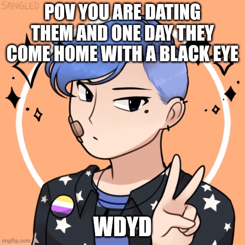 Any gender, no op or joke ocs, or erp | POV YOU ARE DATING THEM AND ONE DAY THEY COME HOME WITH A BLACK EYE; WDYD | made w/ Imgflip meme maker