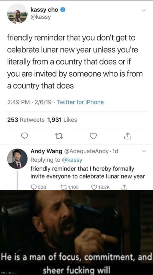 THANK YOU ANDY WANG | image tagged in he is a man of focus,memes,unfunny | made w/ Imgflip meme maker