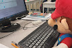 Mario on computer Blank Meme Template