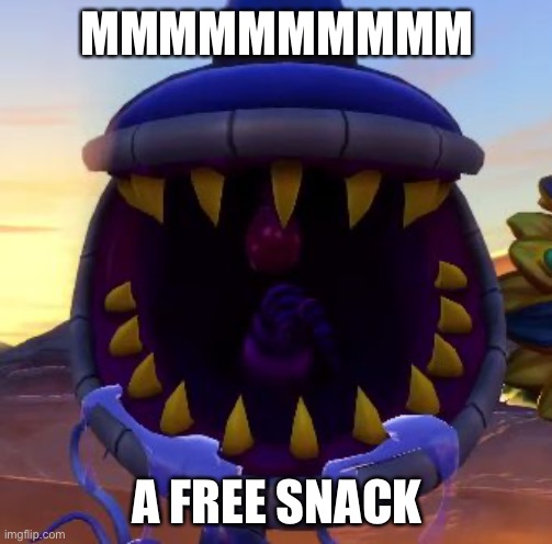 Armor Chomper  | MMMMMMMMMM A FREE SNACK | image tagged in armor chomper | made w/ Imgflip meme maker