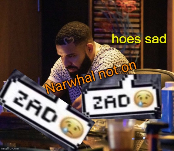 . | Narwhal not on | image tagged in hoes sad drake | made w/ Imgflip meme maker