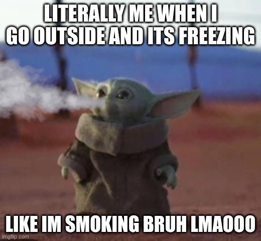 when you live in cold weather | LITERALLY ME WHEN I GO OUTSIDE AND ITS FREEZING; LIKE IM SMOKING BRUH LMAOOO | image tagged in funny memes,laugh | made w/ Imgflip meme maker