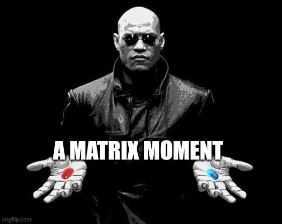 Matrix Morpheus Offer | A MATRIX MOMENT | image tagged in matrix morpheus offer | made w/ Imgflip meme maker