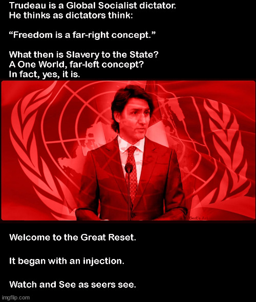 Watch and see as seers see, The Great Reset is resetting Canada into a Police State. | image tagged in memes,political | made w/ Imgflip meme maker