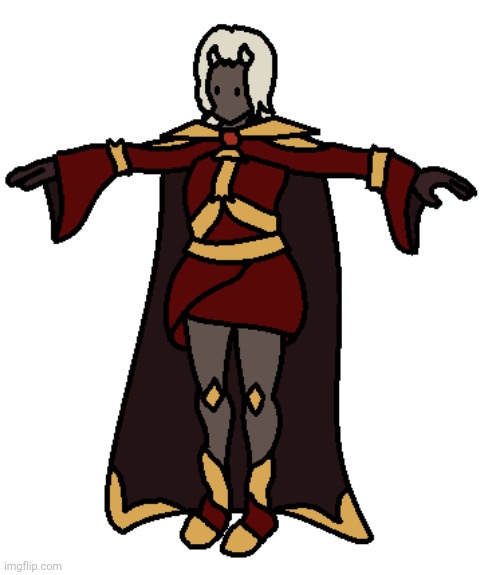 T-posing Calamitas | image tagged in t-pose | made w/ Imgflip meme maker