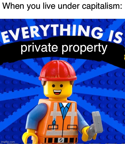 Hippity hoppety abolish private property | When you live under capitalism:; private property | image tagged in private property,capitalism,socialism,anti-capitalist,karl marx,free market | made w/ Imgflip meme maker