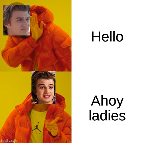 Drake Hotline Bling Meme | Hello; Ahoy ladies | image tagged in memes,drake hotline bling | made w/ Imgflip meme maker