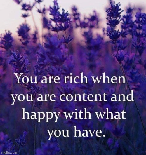 YOU ARE RICH WHEN YOU ARE CONTENT AND HAPPY WITH WHAT YOU HAVE | image tagged in happy | made w/ Imgflip meme maker