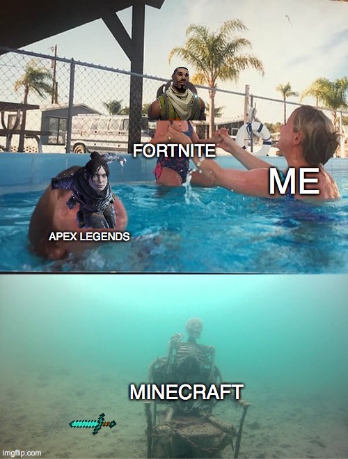 my ps4 | FORTNITE; ME; APEX LEGENDS; MINECRAFT | image tagged in funny meme,so true memes | made w/ Imgflip meme maker