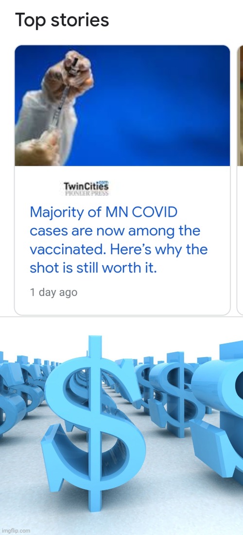 Indoctrination | image tagged in dollar signs,fake news,breaking news,covid-19,covid vaccine | made w/ Imgflip meme maker