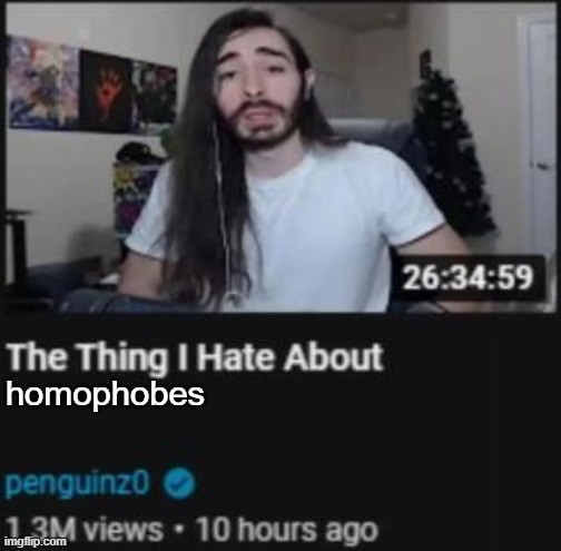 The Thing I Hate About ___ | homophobes | image tagged in the thing i hate about ___ | made w/ Imgflip meme maker