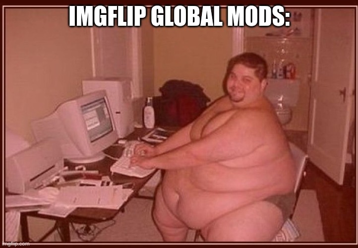 Obese guy | IMGFLIP GLOBAL MODS: | image tagged in obese guy | made w/ Imgflip meme maker