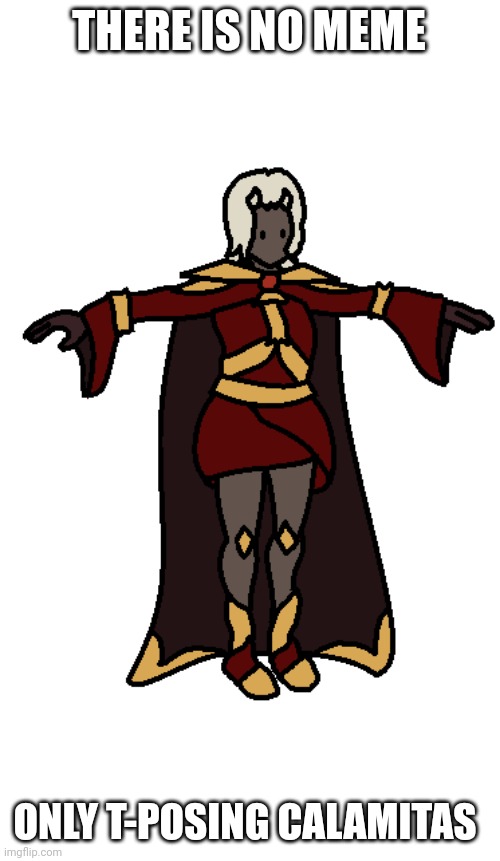Witch | THERE IS NO MEME; ONLY T-POSING CALAMITAS | image tagged in pearlfan23 did it first | made w/ Imgflip meme maker