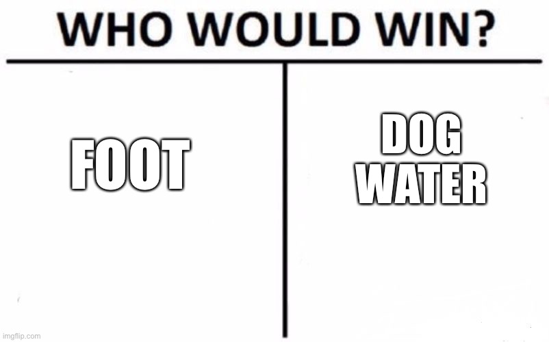 I’n honor of SSundee | DOG WATER; FOOT | image tagged in memes,who would win | made w/ Imgflip meme maker