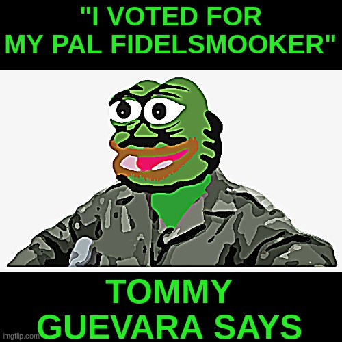 Tommy Guevara | "I VOTED FOR MY PAL FIDELSMOOKER"; TOMMY GUEVARA SAYS | image tagged in tommy guevara | made w/ Imgflip meme maker