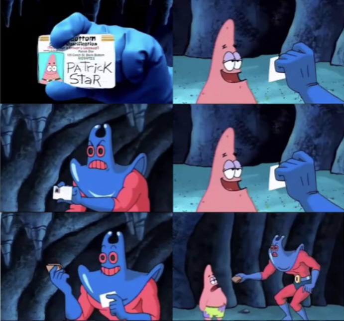 High Quality Patrick not my wallet shortened Blank Meme Template