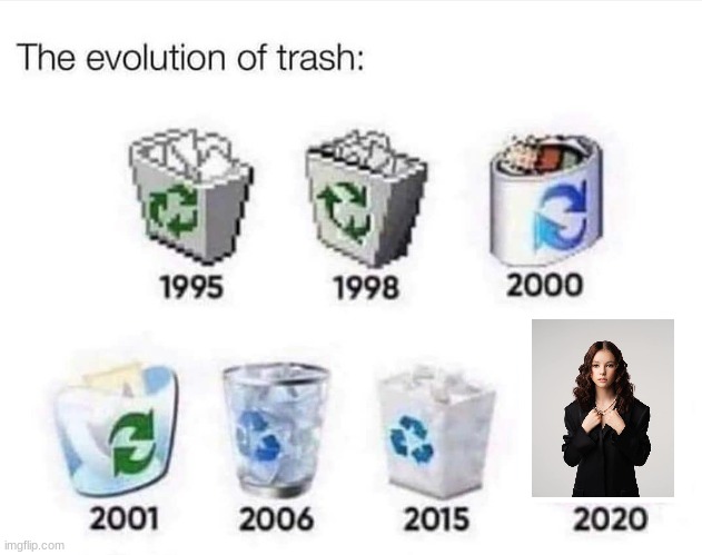Daneliya Tuleshova = Trash | image tagged in the evolution of trash,memes,daneliya tuleshova sucks,funny,so true memes,trash | made w/ Imgflip meme maker