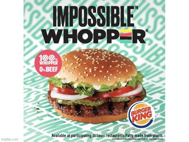 Impossible Whopper 2 | image tagged in impossible whopper 2 | made w/ Imgflip meme maker