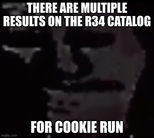 no, i havent opened it, but the directory exists | THERE ARE MULTIPLE RESULTS ON THE R34 CATALOG; FOR COOKIE RUN | image tagged in trollge | made w/ Imgflip meme maker