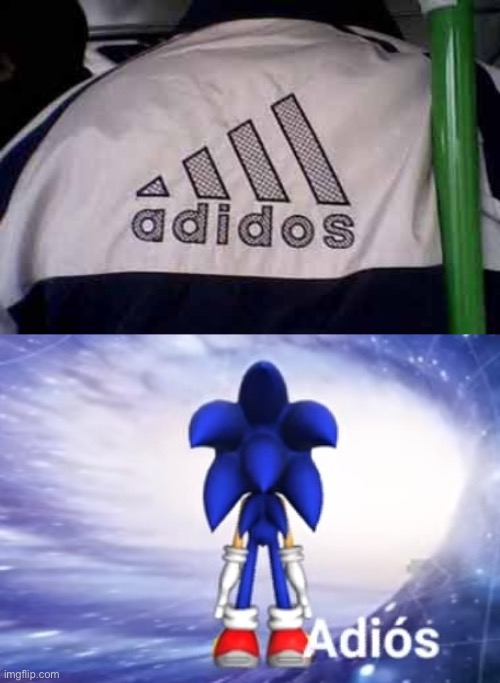 image tagged in sonic adios,bootleg,knockoff | made w/ Imgflip meme maker