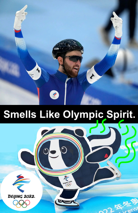 Russian Speed Skater Flys Double Eagles Blank Meme Template