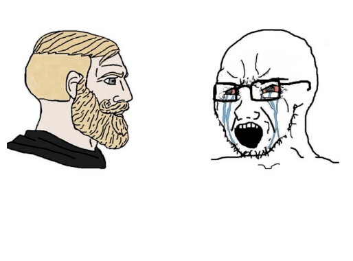 Masked wojak vs. Chad Blank Template - Imgflip