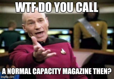 Picard Wtf Meme | WTF DO YOU CALL A NORMAL CAPACITY MAGAZINE THEN? | image tagged in memes,picard wtf | made w/ Imgflip meme maker