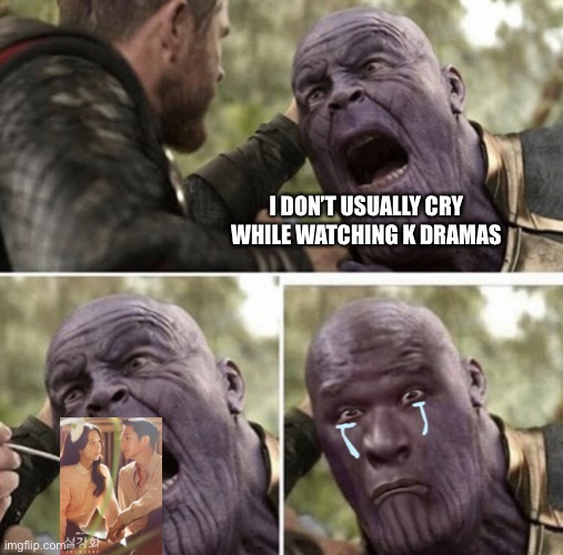 Thonos Snowdrop meme(blackpink) | I DON’T USUALLY CRY WHILE WATCHING K DRAMAS | image tagged in thanos | made w/ Imgflip meme maker