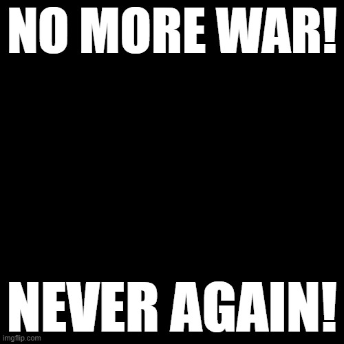peace forevere | NO MORE WAR! NEVER AGAIN! | image tagged in peace | made w/ Imgflip meme maker
