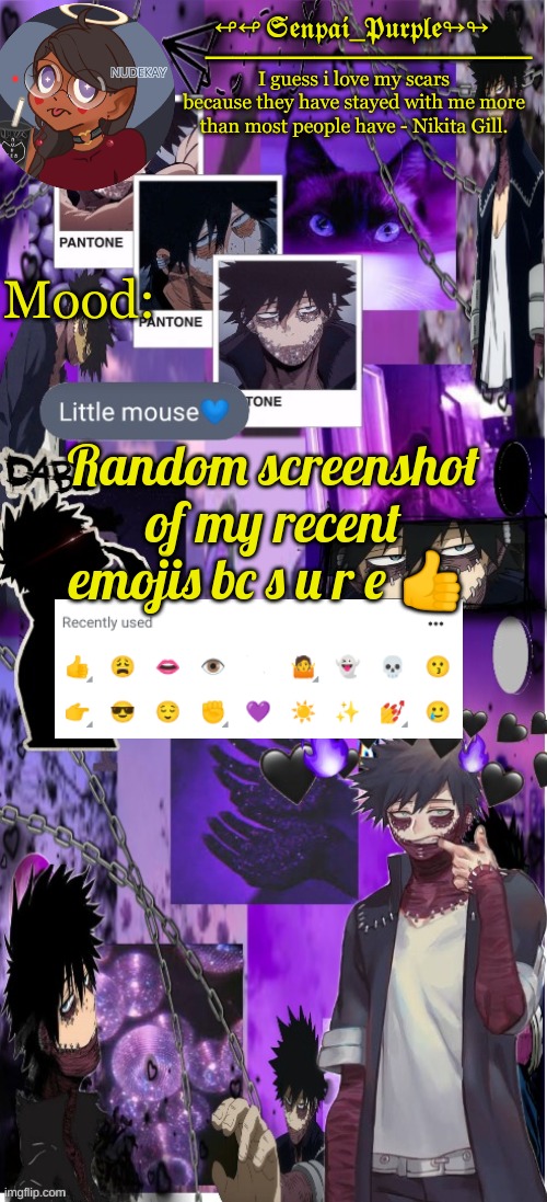 Dabi Temp :D | Random screenshot of my recent emojis bc s u r e 👍 | image tagged in dabi temp d | made w/ Imgflip meme maker