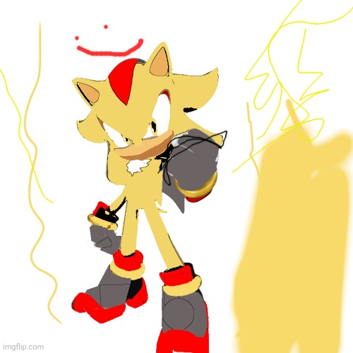 My try on super shadow (fixed a lil) | image tagged in shadow,shadow the hedgehog | made w/ Imgflip meme maker