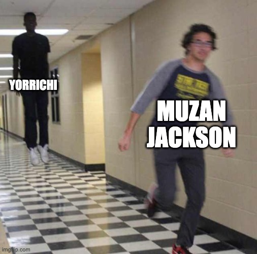 Muzan be like | YORRICHI; MUZAN JACKSON | image tagged in floating boy chasing running boy | made w/ Imgflip meme maker