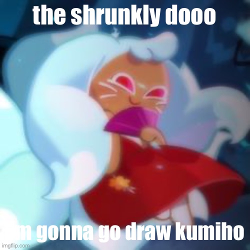 k u m i h o | the shrunkly dooo; i’m gonna go draw kumiho | image tagged in k u m i h o | made w/ Imgflip meme maker